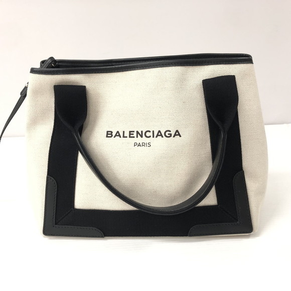 Balenciaga Noir Natural Cabas Navy Bag S Tote - Picture 1 of 16
